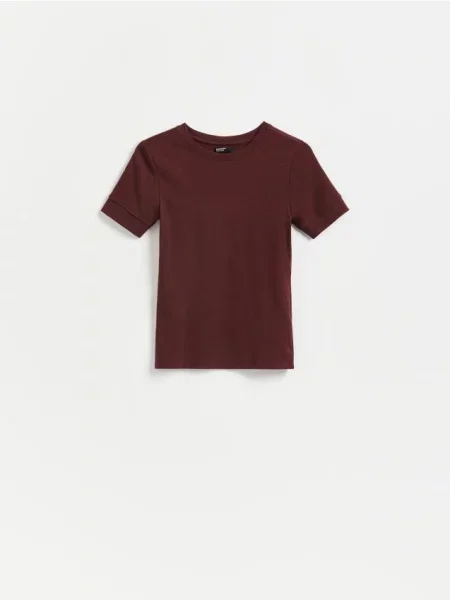 Reserved Tricou cu adaos de modal maro