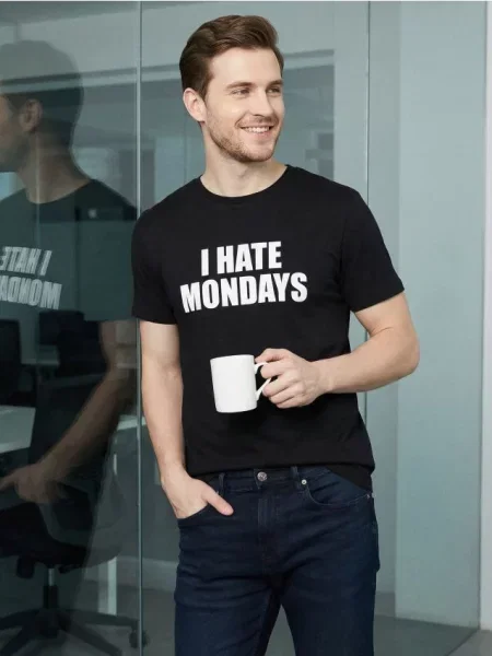 Sinsay tričko s nápisem černá