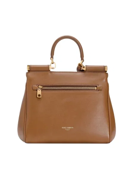 Torebka Dolce And Gabbana skórzana brązowa