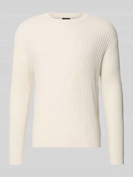 Sweter o kroju slim fit w dzianinowym wyglądzie Armani Exchange beżowy