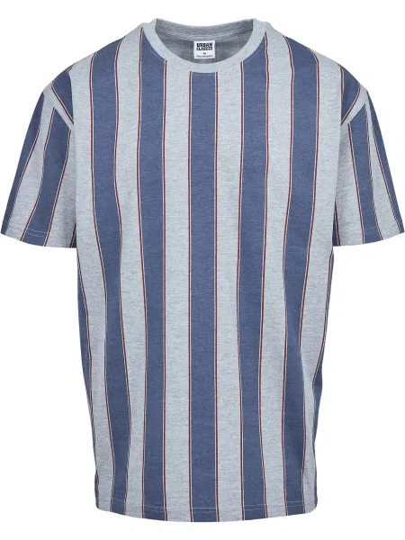 Tricou Urban Classics cu dungi cu imagine gri