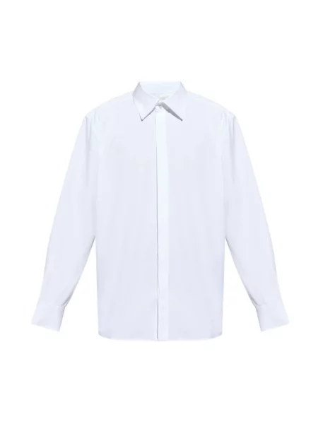 Koszula Saint Laurent z wysokim kołnierzem biała