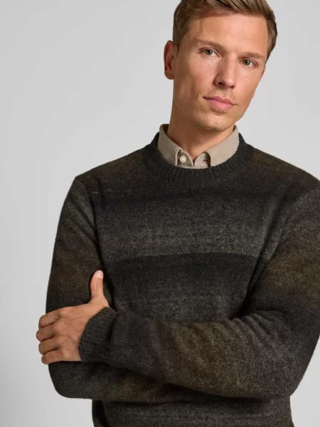 Sweter z dzianiny z okrągłym dekoltem Christian Berg Men