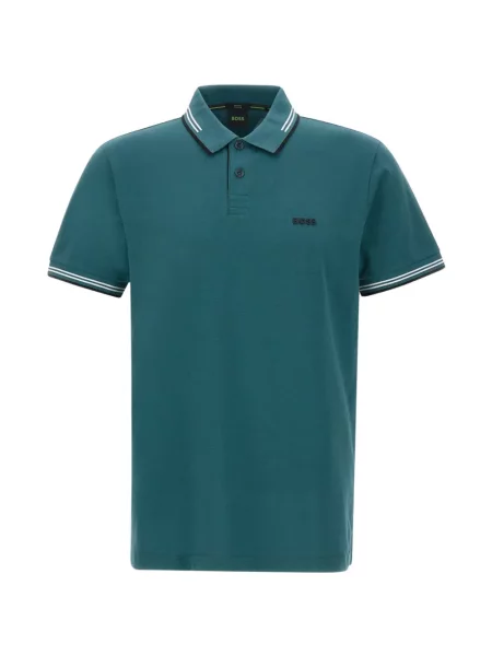 Tricou polo Boss cu autograf verde