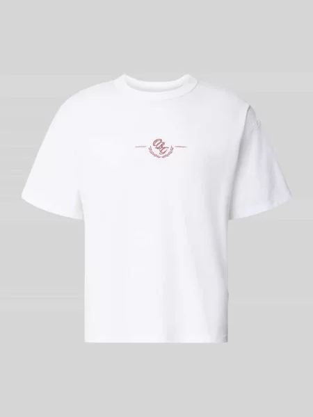 Damski t-shirt o kroju regular fit z obniżoną linią ramion Jack & Jones biała