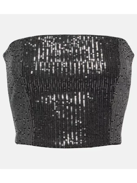 Top Rotate din țesătură twill negru