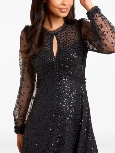 Rochie maxi Needle & Thread cu paiete lungă de costum negru