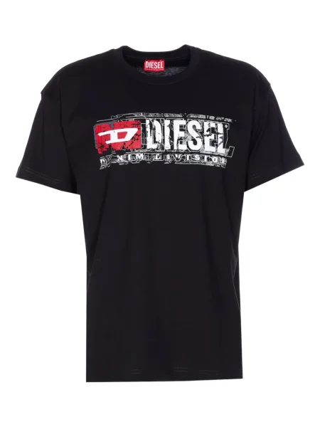 Tricou Diesel cu imagine cu decolteu rotund negru