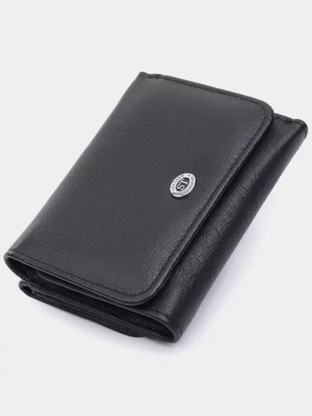 Кожаный кошелек St Leather Accessories черный