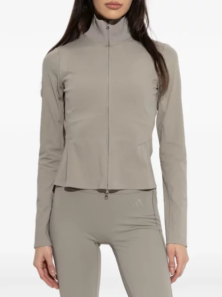 Koszulka Adidas z zamkiem błyskawicznym do połowy bez rękawów skórzana brązowa