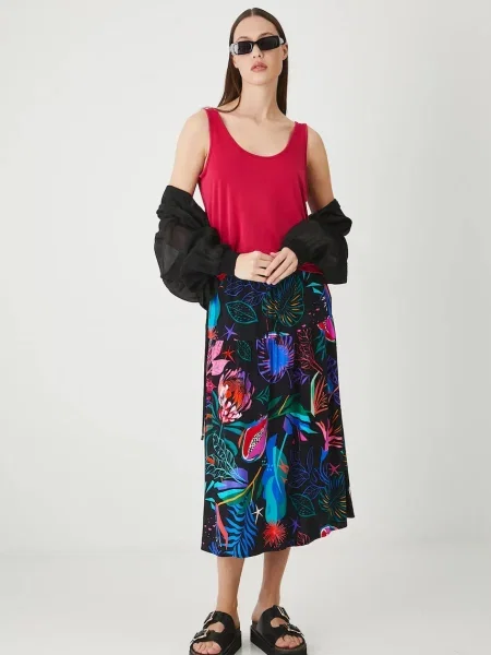 Sukně Medicine midi áčková černá