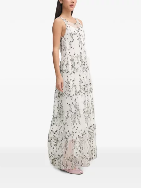 Rochie maxi Munthe cu model floral alb
