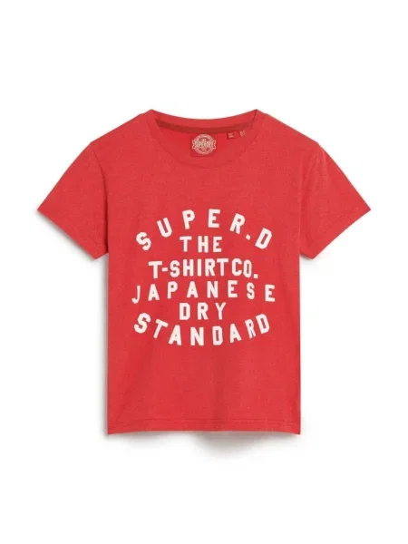 Superdry Tricou roșu intens alb