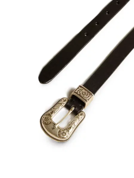 Cu centură curea Golden Goose din piele negru