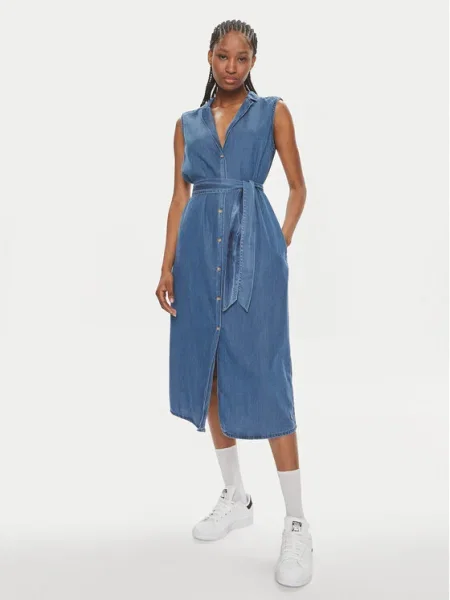 Pepe Jeans Rochie tip cămașă Maggie albastru