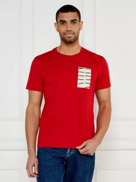 Calvin Klein Jeans Tricou SERIF BOX GRAPHIC roșu
