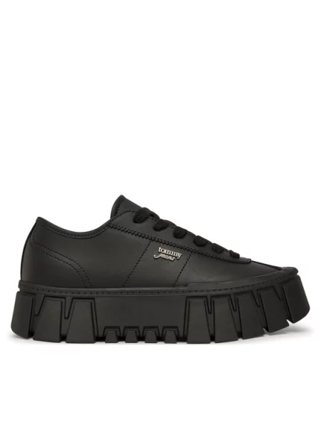 Tommy Jeans Superge Tjw Platform Sneaker Leather Lc črna