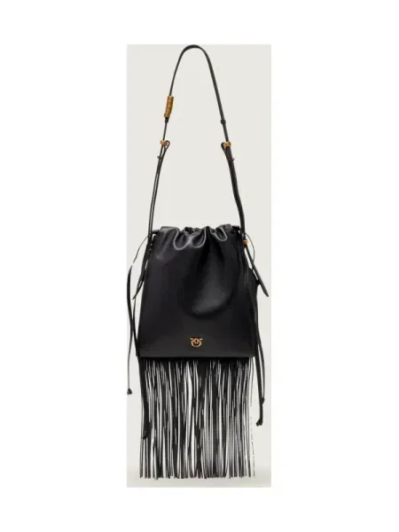 Mini geanta de piele Pinko din piele mini negru