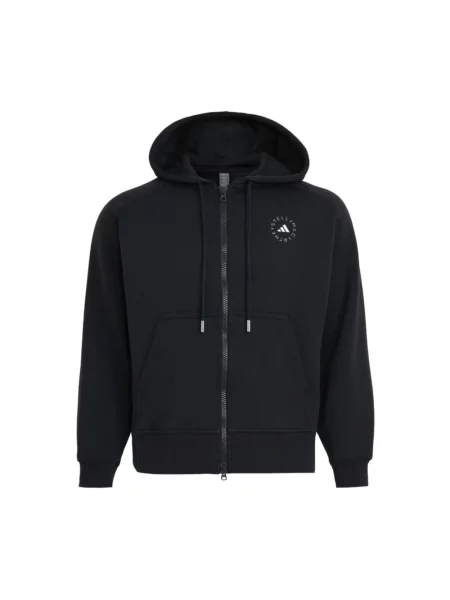 Bluza z kapturem Adidas By Stella Mccartney z kapturem z nadrukiem czarna