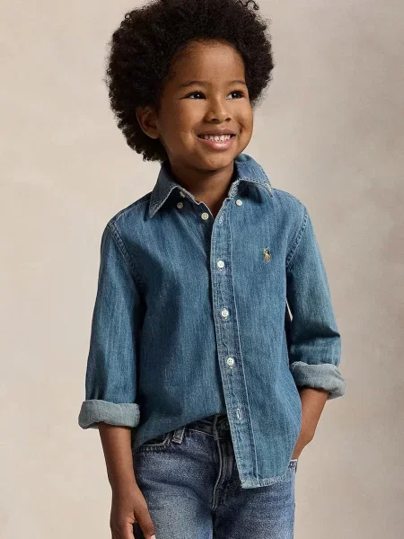 Polo Ralph Lauren košeľa detská rifľová modrá