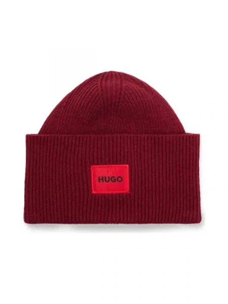 HUGO De lână căciulă Xaff 6 bordo