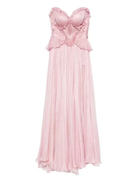 Rochie Iris Serban cu volane de costum roz