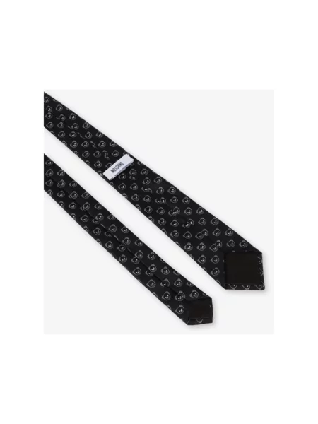 Moschino krawat jedwabny czarny