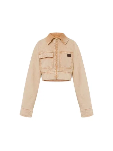 Kurtka jeansowa Moschino beżowa