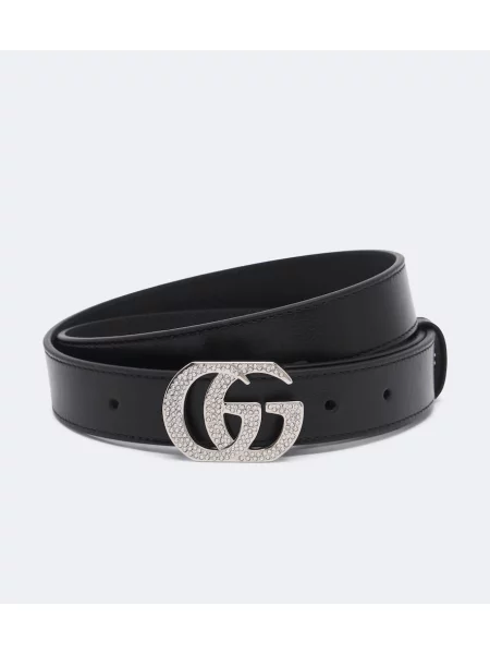 Cu centură curea Gucci din piele negru