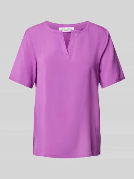 Bluzka o kroju regular fit z dekoltem w serek Christian Berg Woman fioletowa
