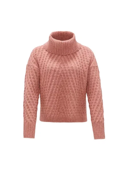 Golf sweter z golfem Opus wełniany różowy