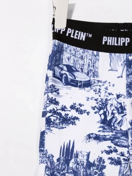 Dětské legíny Philipp Plein bílé