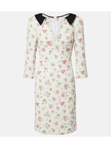 Rochie midi Shushu/tong cu model floral alb