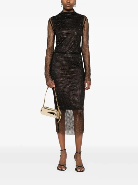 Fustă midi Sportmax de cristal până la genunchi negru