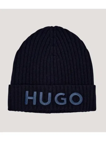 HUGO Gyapjú sapka kék