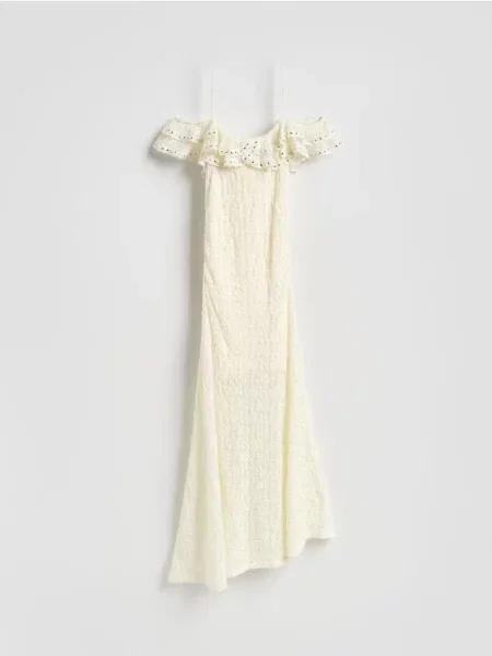 Reserved Rochie midi asimetrică crem