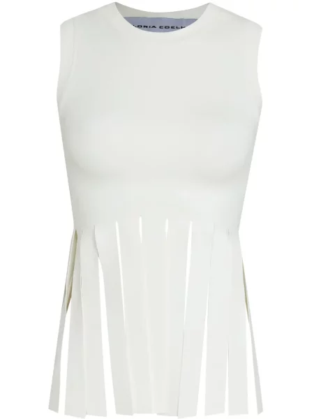 Top Gloria Coelho bez rękawów biały