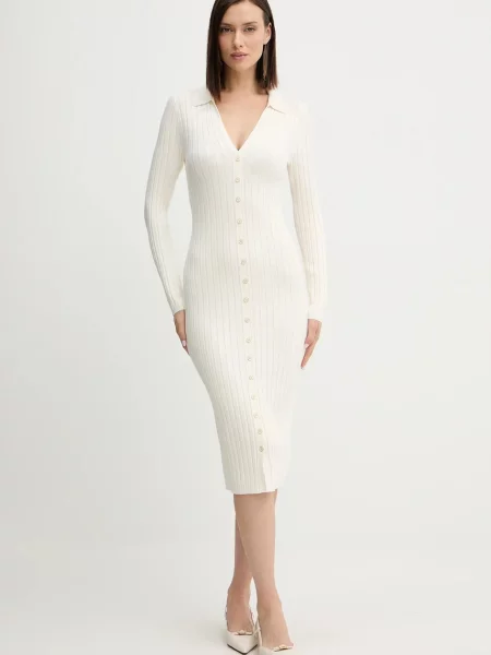 Guess sukienka MIRANDA mini prosta beżowy