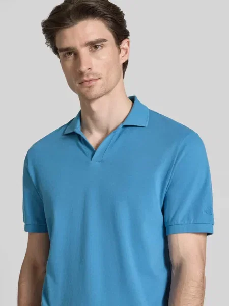 Koszulka polo o kroju regular fit z dekoltem w serek model ‘CHARLES’ Mc2 Saint Barth niebieskie