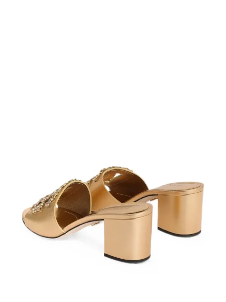 Кожени мюли Dolce & Gabbana бродирани