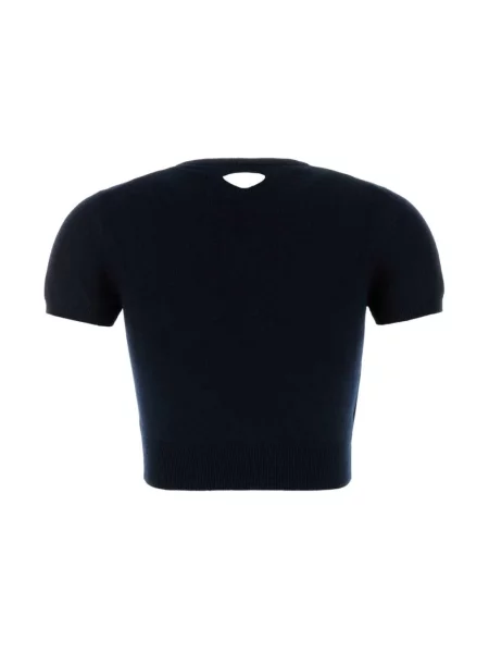 Sweter Prada z dekoltem w serek niebieski