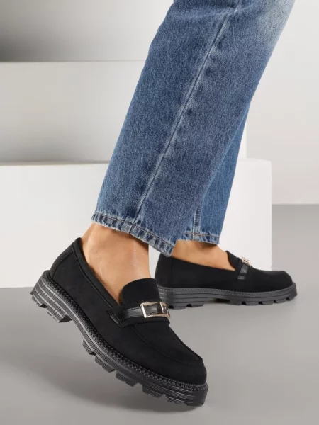 Mocasini Glitterfly negri