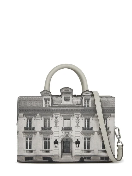 Karl Lagerfeld Ročna torbica Maison de Karl siva / črna / volneno bela