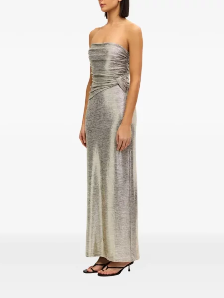 Rochie Significant Other cu volane fără bretele de costum auriu