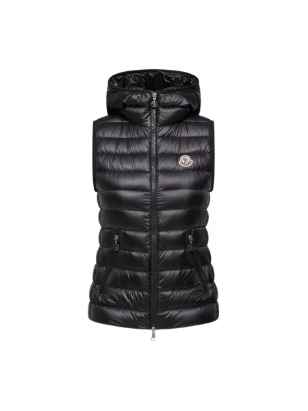Kamizelka puchowa Moncler z kapturem czarna