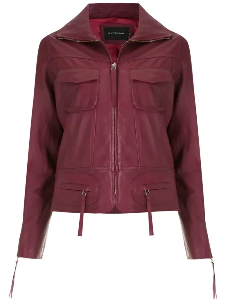 Kurtka skórzana Olympiah czerwona