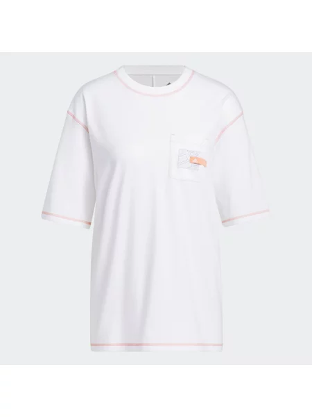 Sport Statement Boyfriend Pocket T-Shirt biała