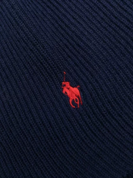 Vilnonis briaunotas šalikas Polo Ralph Lauren mėlyna