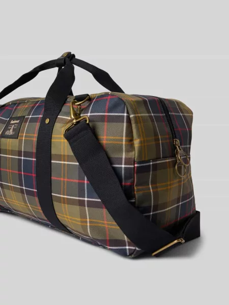 Torba Barbour w kratę z nadrukiem zielona