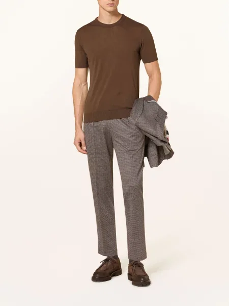 Cinque Jerseyový Oblek Cidatius Extra Slim Fit hnědá tmavě šedá béžová